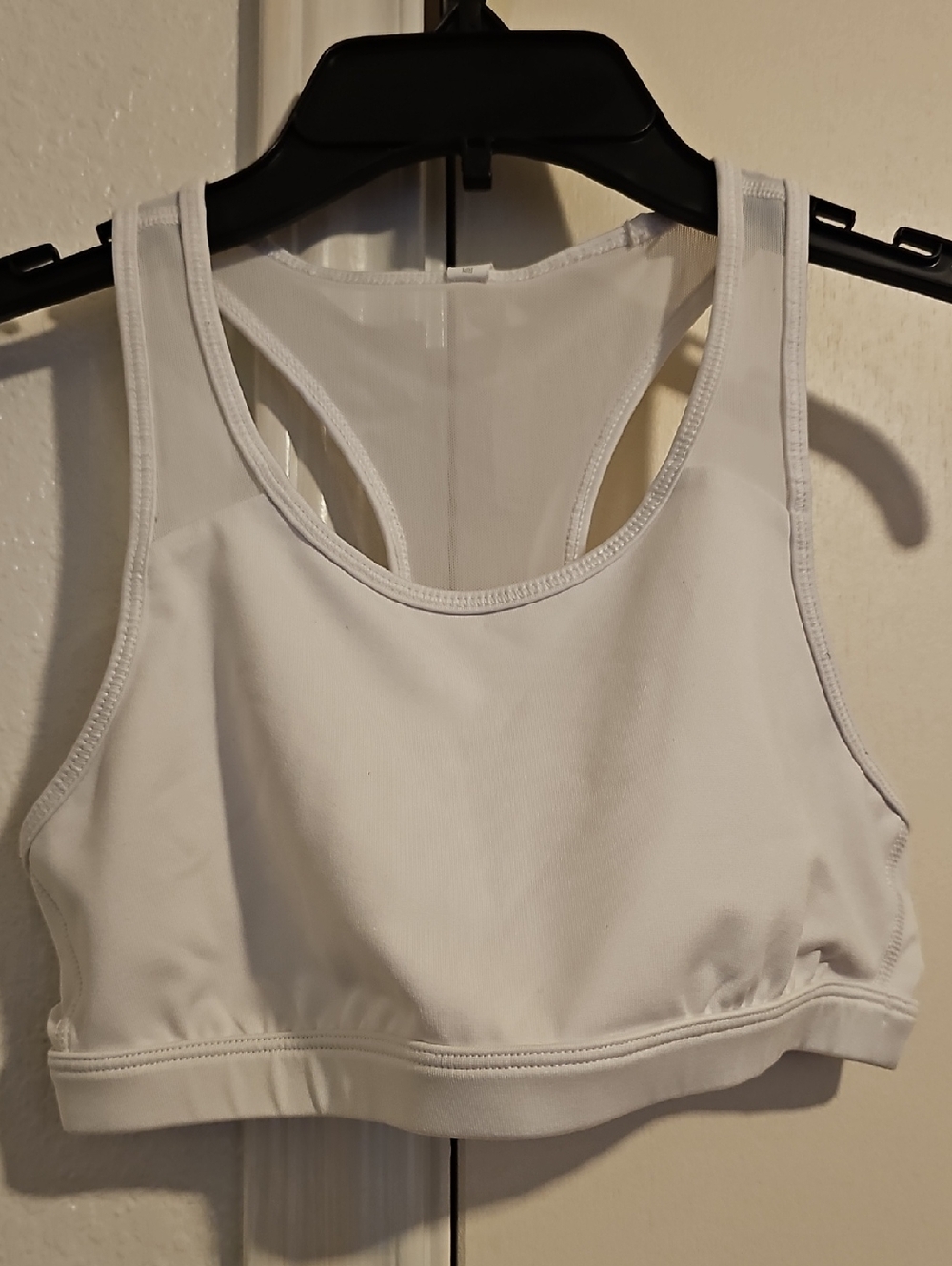 Girls White Racerback Sports Bra